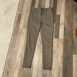 ankle length black and brown houndstooth dress pants